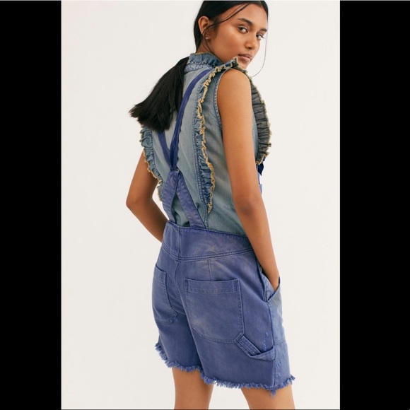Free People Feel The Love Shortalls Size 2 - Picture 2 of 8